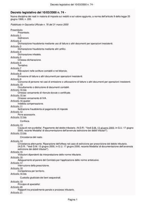 dlgs 74 2000 aggiornato 2021.